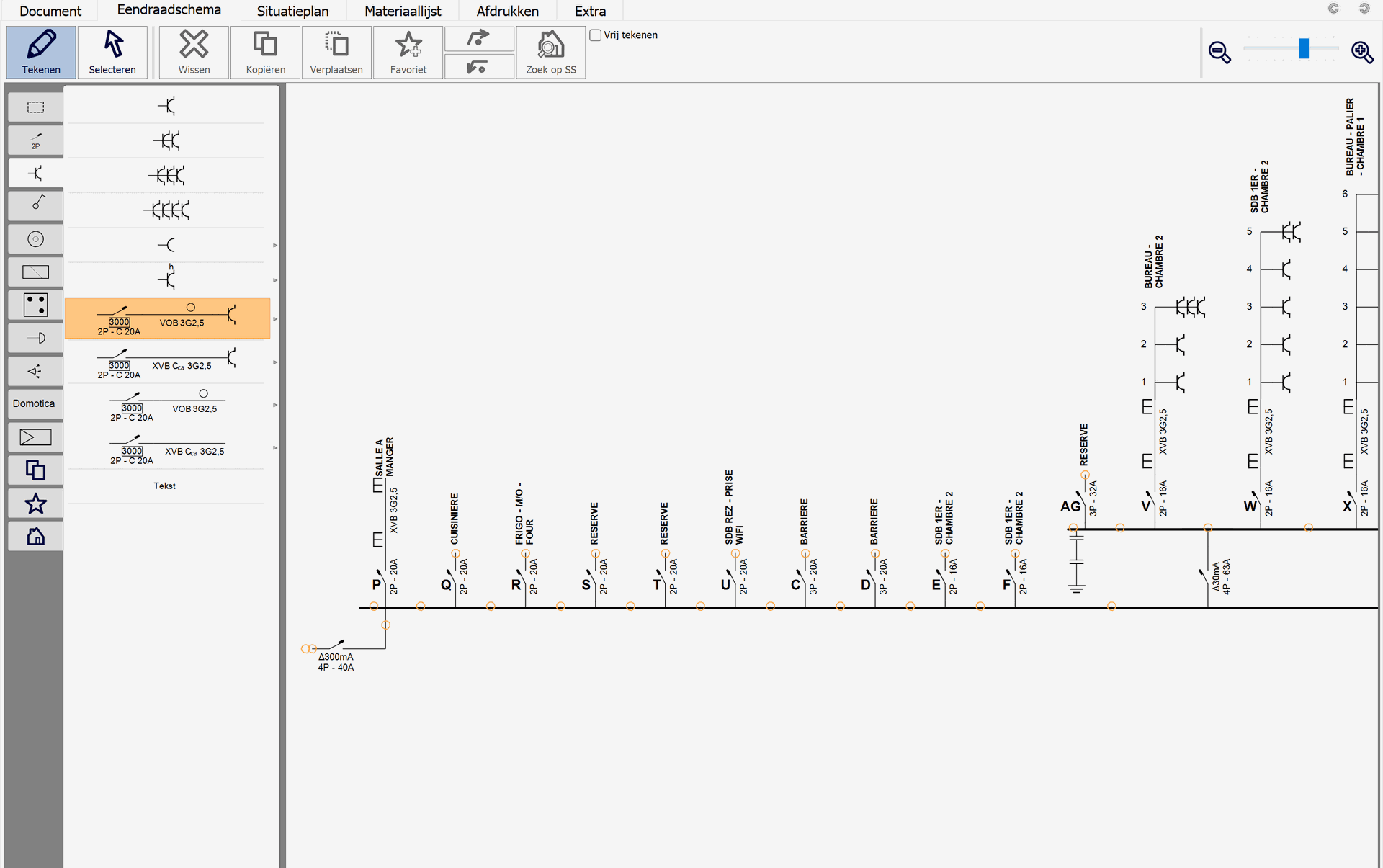Trikker eendraadschema Trikker eendraadschema software situatieplan situatieschema